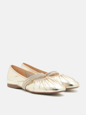 PAZZION, Sarto Crystal Embellished Strapped Mary Janes, Gold